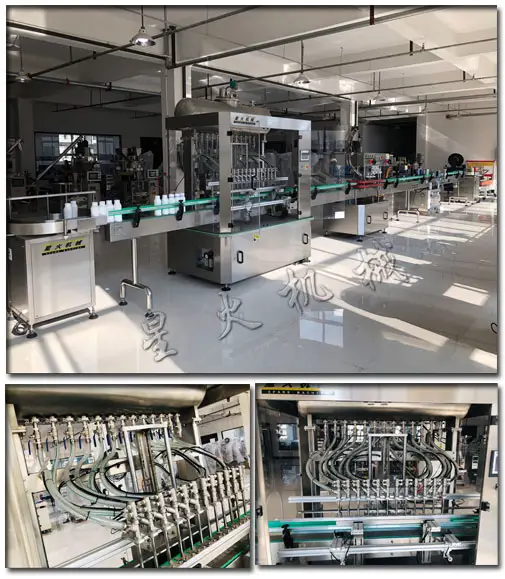>洗手液npv加速梯子加工设备-全自动洗手液灌装机实拍图
